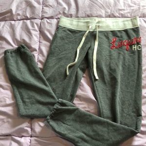 Hollister SMALL gray red & white sweat pants